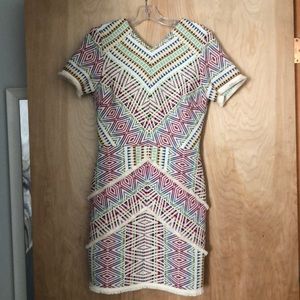 NWT Adelyn Rae Jaylene Jacquard Dress M MULTICOLOR